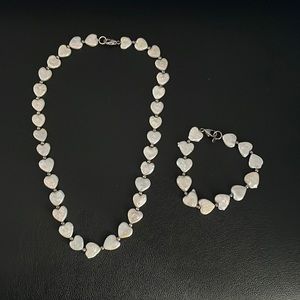 Mother of Pearl and sterling silver necklace with matching bracelet